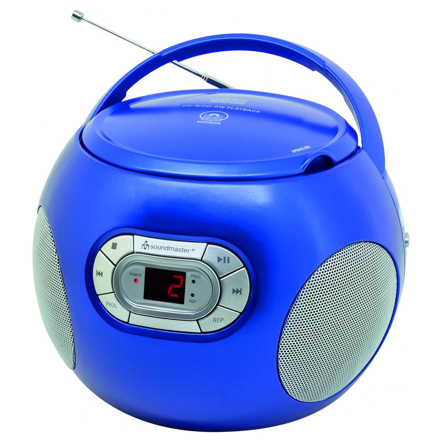 B-STOCK - Soundmaster SCD2120BL CD Boombox, FM/MW, audiobook function, AUX-In, blue