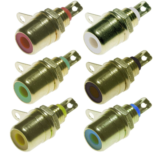 Lyndahl LKC003 RCA panel jack for front panel mounting, hard gold-plated