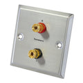 RECONDITIONNÉ - Dynavox plaque de raccordement haut-parleur en acier inoxydable, 2 prises banane