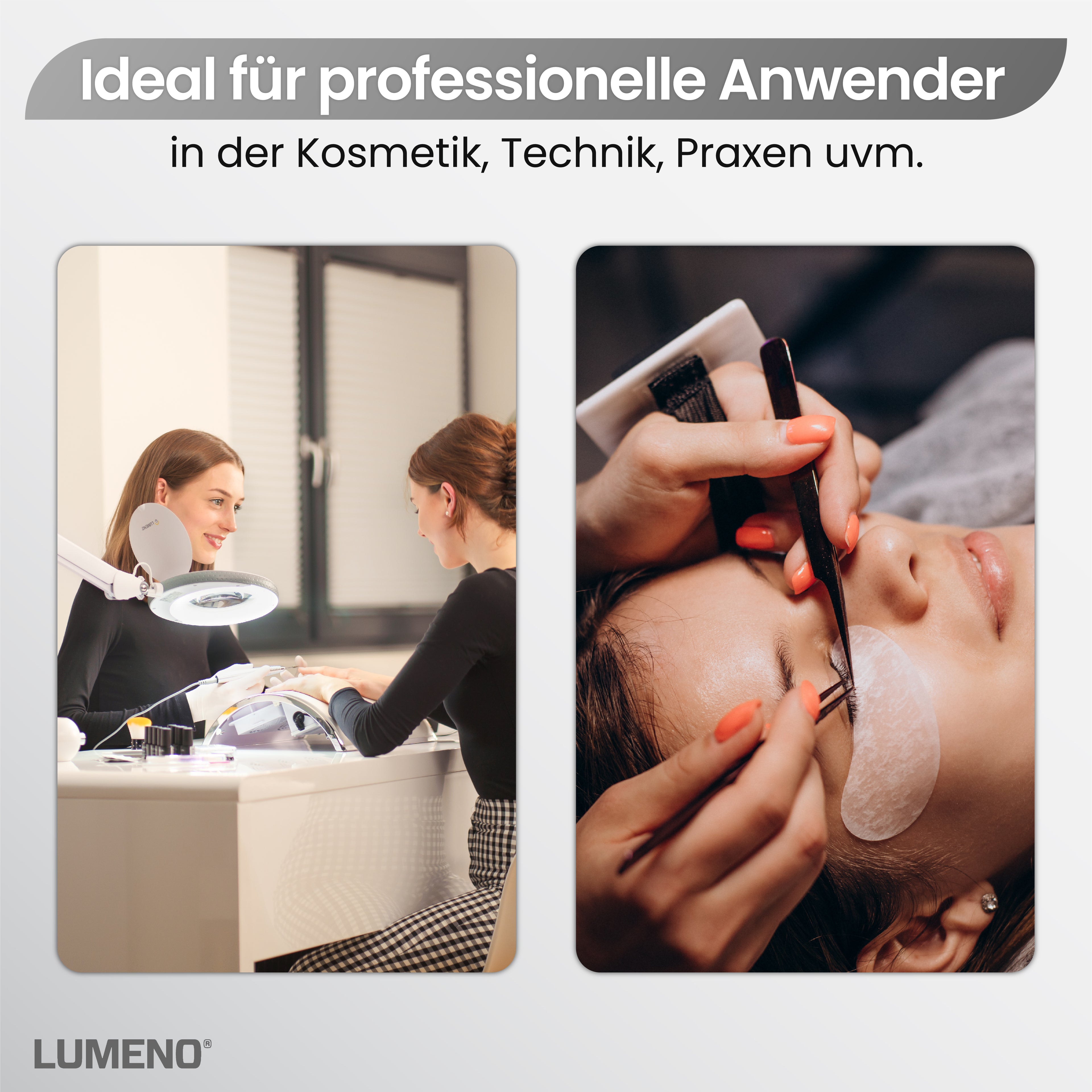 Lumeno 7213/15/18 Lupenleuchte/Arbeitsplatzlampe 60 LEDs mit 127 mm Linse, grau, grün oder schwarz
