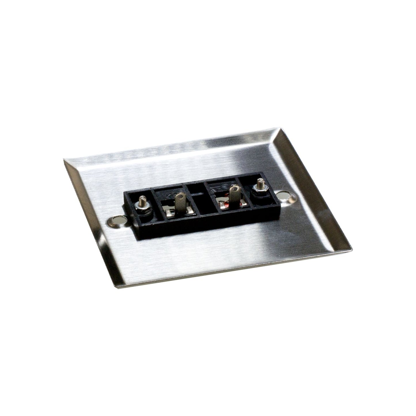 Lyndahl loudspeaker wall box, single loudspeaker terminals, stainless steel