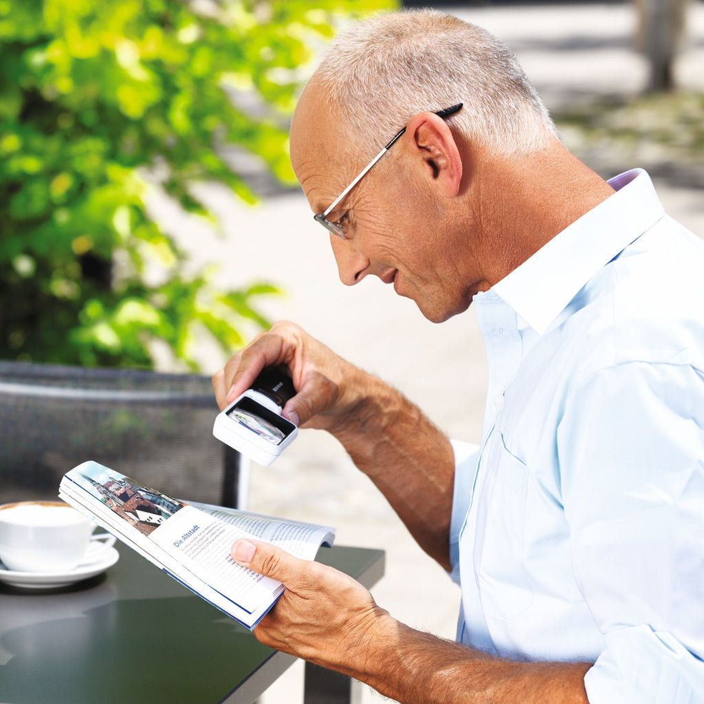 Eschenbach mobilux LED Reading Magnifier, Rectangular Hand Magnifier with Light, Various Variants