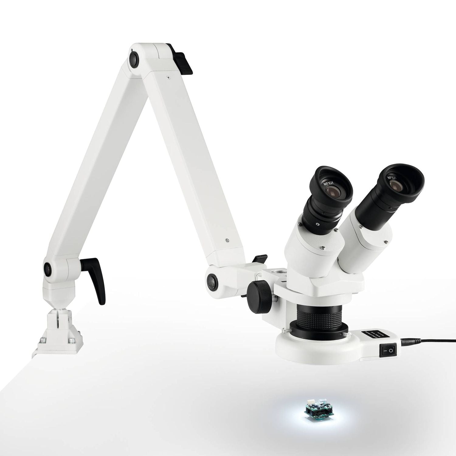 Eschenbach Stereo Mikroskop 10x 20x mit LED-Ringleuchte und Gelenkarm