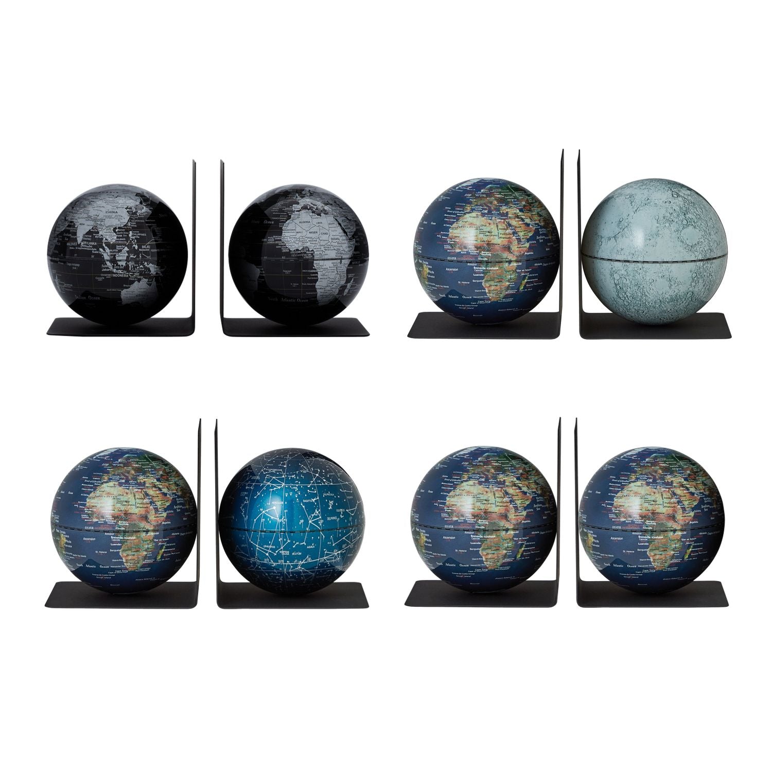EMFORM Bookglobe Buchstützen-Set mit abnehmbarer Weltkugel