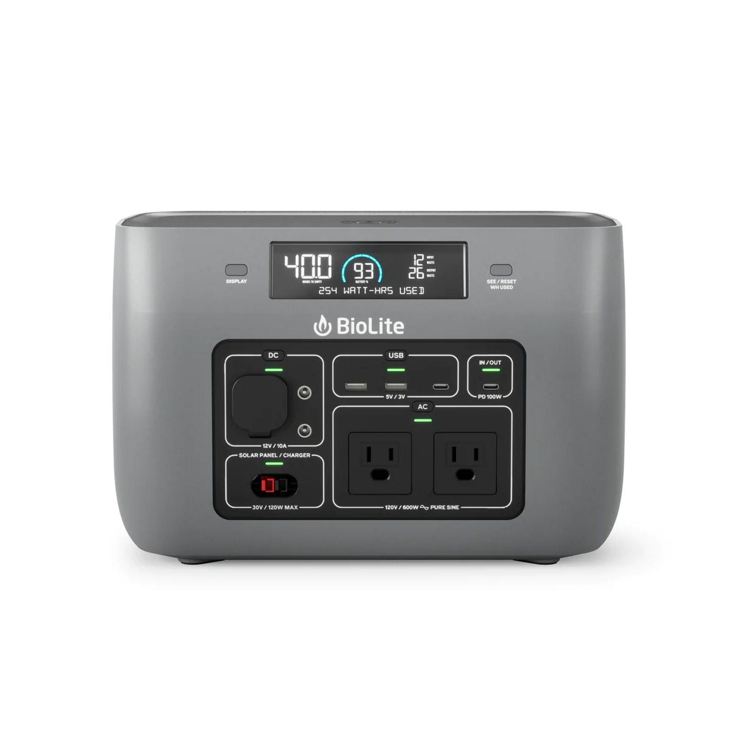 Générateur solaire BioLite BaseCharge Powerstation avec batterie Li-ion 600 ou 1500