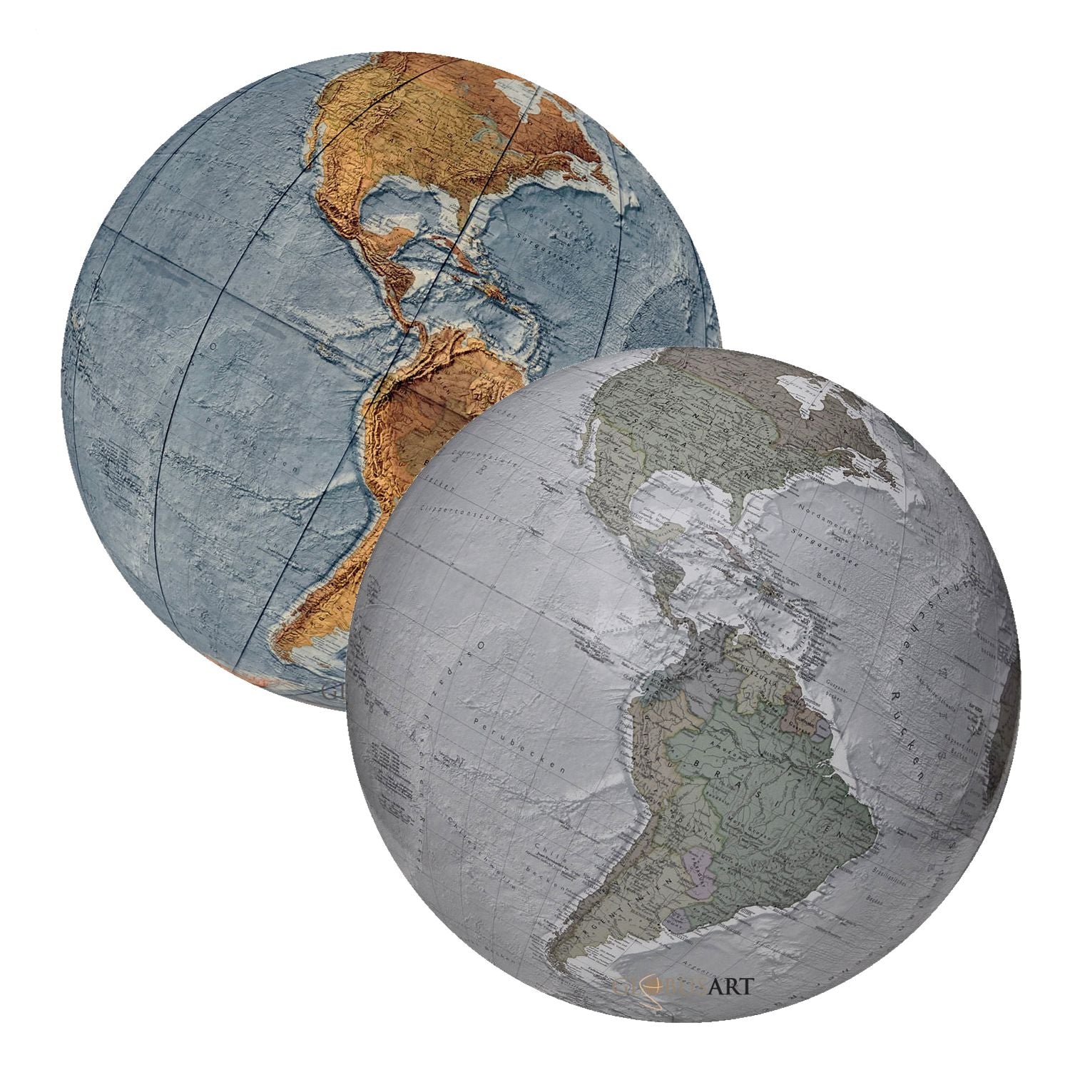 Columbus Duo Alba Illuminated Globe, D 400 mm, Floor Globe, acrylic glass, various versions