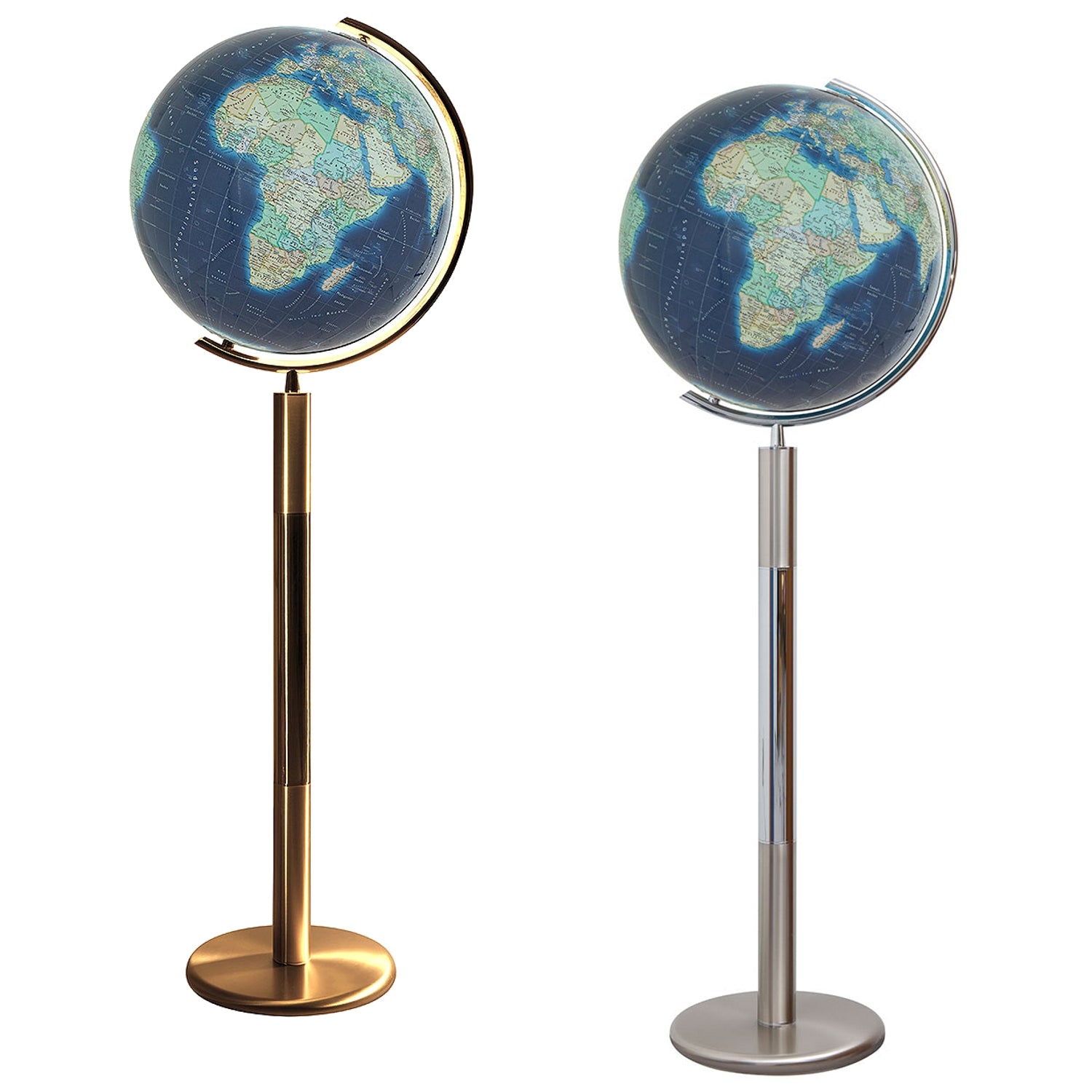 Columbus DUO Azzurro Standglobus aus Kristallglas