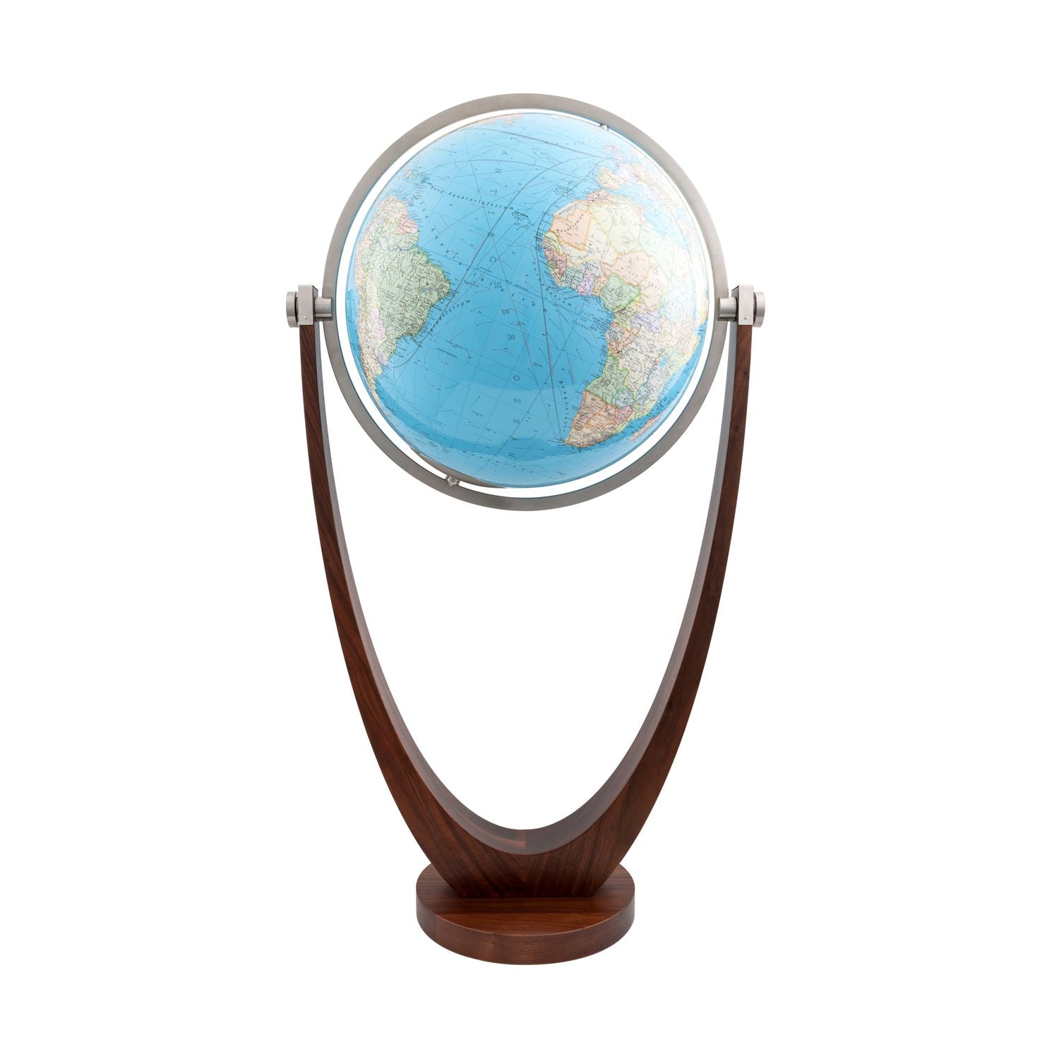 Columbus Magnum DUO Standglobus 77 cm mit Nussbaum-Gabelfuss