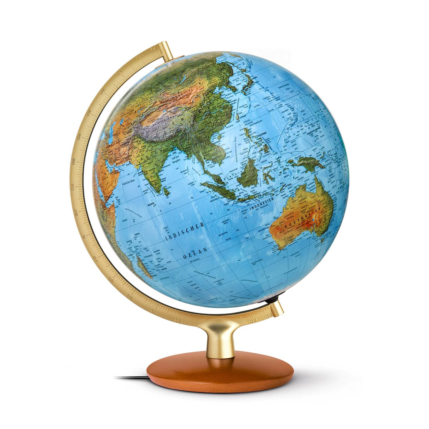 Räthgloben Dual-Image Illuminated Globe, hand-laminated, 30 cm dia. 41 cm H, various variants