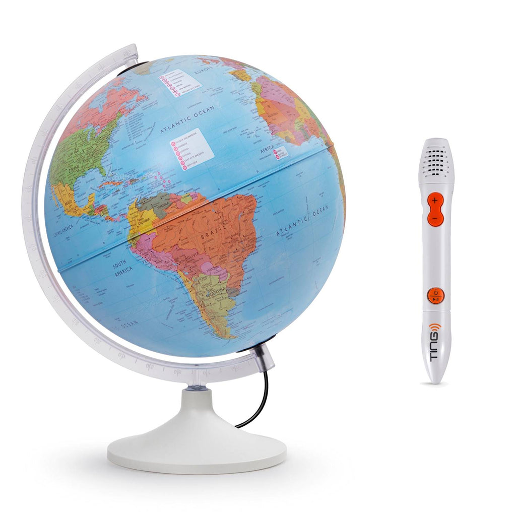 Raethgloben Interactive Illuminated Globe Parlamondo, 30 cm D, 39 cm H, with Audio Pen