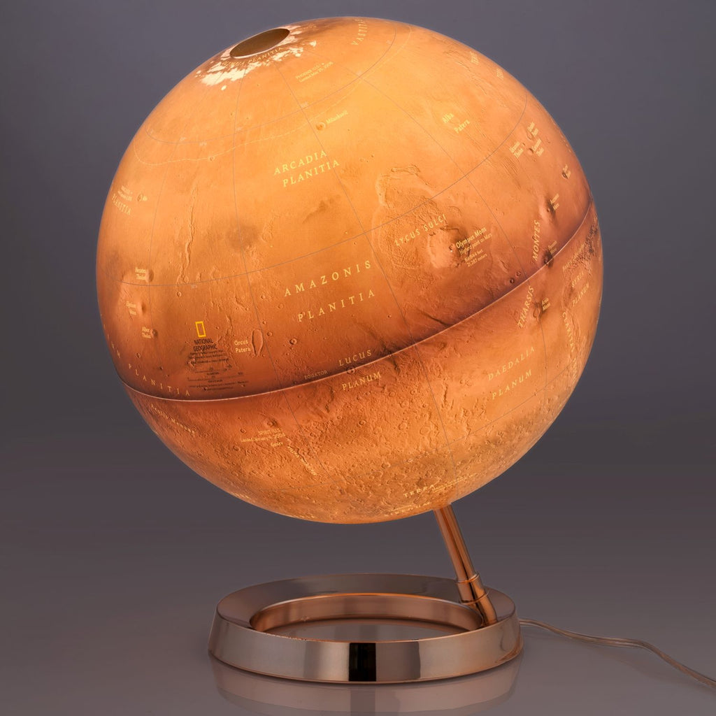 National Geographic Illuminated Globe Red Planet Table Globe of the Planet Mars 30 cm