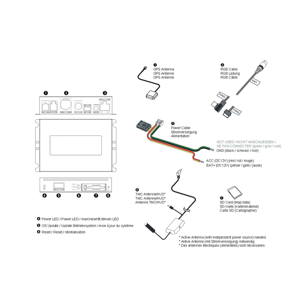 Module de navigation Caratec CNM11xT, avec 45 Europ. pays et plus de 7 000 places de parking