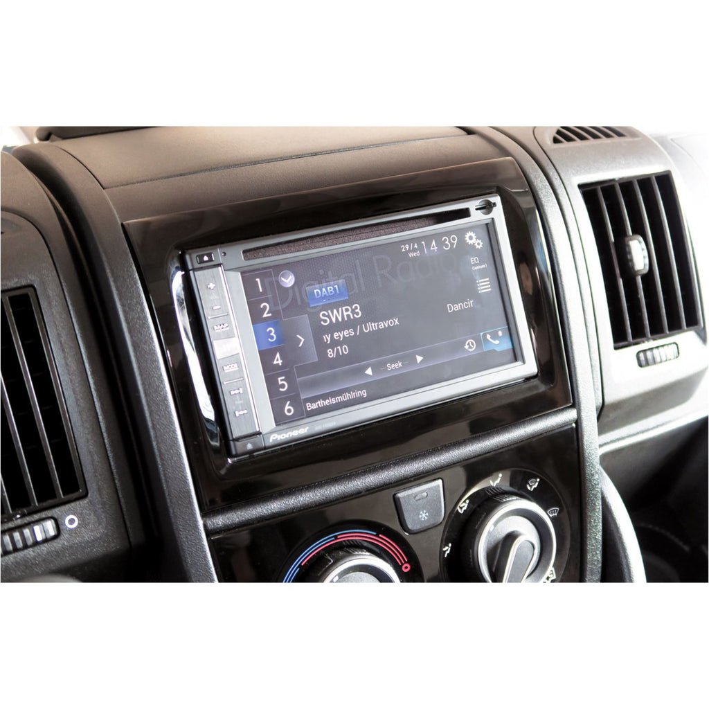 Double Radio Installation Kit for Ducato X250 and X290, in Black, High-Gloss