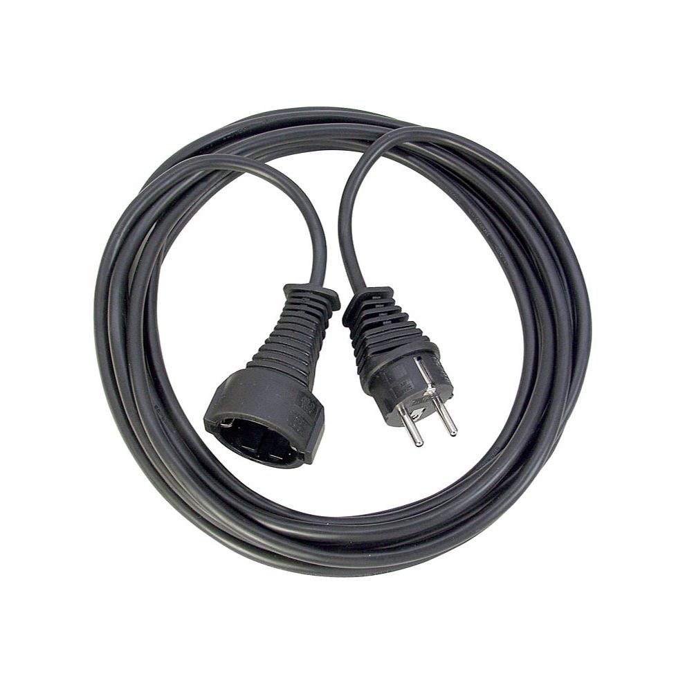 Brennenstuhl Extension Cable in Black/White, Earthed Plug/Coupling