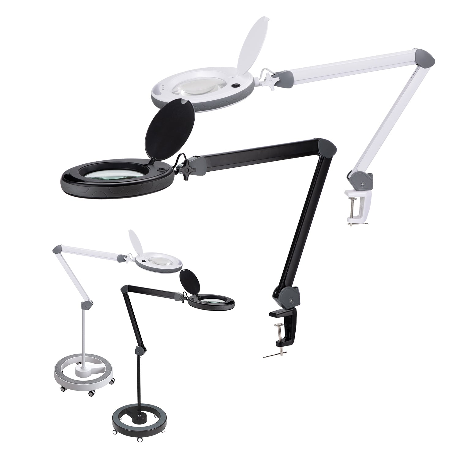 Lumeno LED-Lupenleuchte 851X mit 152 mm Echtglaslinse