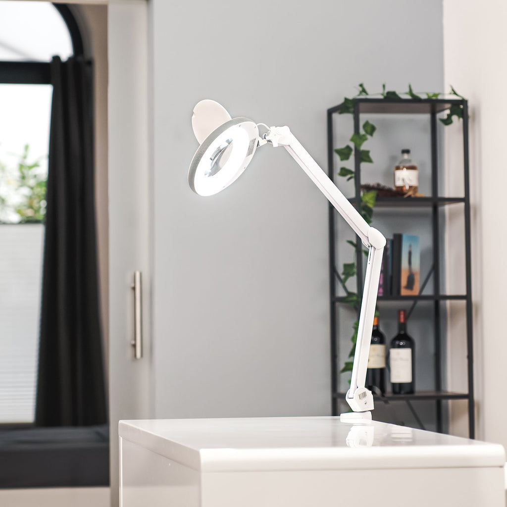 Lumeno 7213/15/18 Lupenleuchte/Arbeitsplatzlampe 60 LEDs mit 127 mm Linse, grau, grün oder schwarz