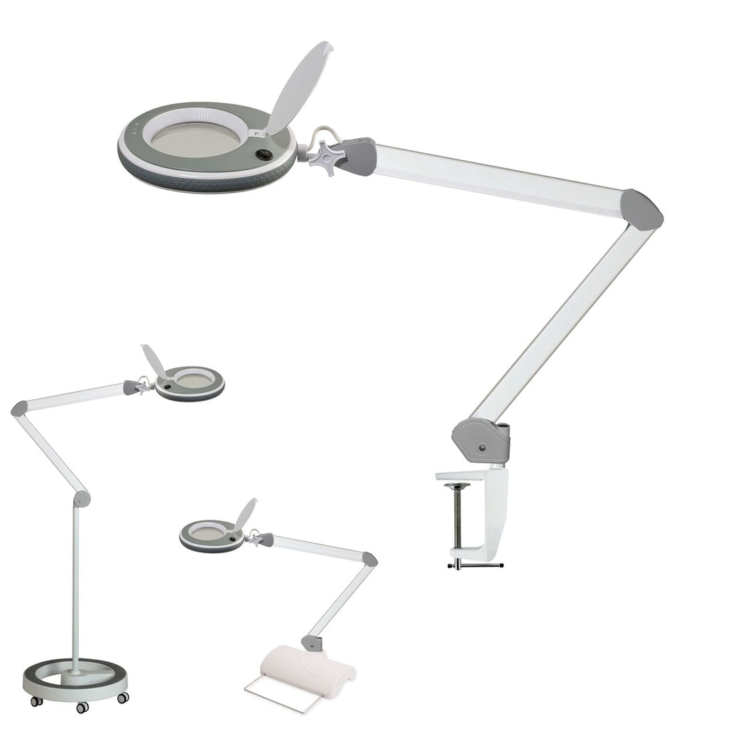 Lumeno LED-Lupenleuchte 821X mit 127 mm Linse in Grau
