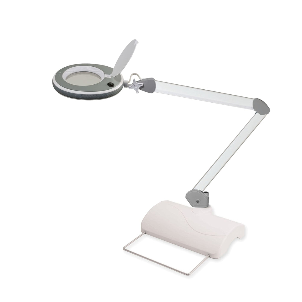 Lumeno LED Magnifying Lamp Series 8213/8215 with 127 mm Lens and Adjustable Brightness, Grey