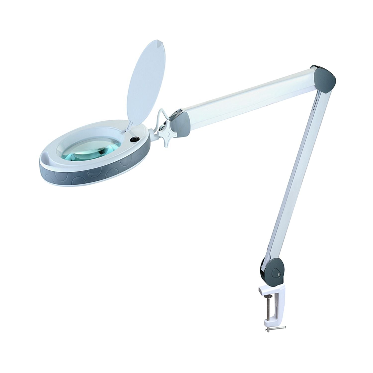 Lumeno LED Magnifying Lamp Series 851X with 152 mm Real-Glass Lens, Dimmable, Grey or Black
