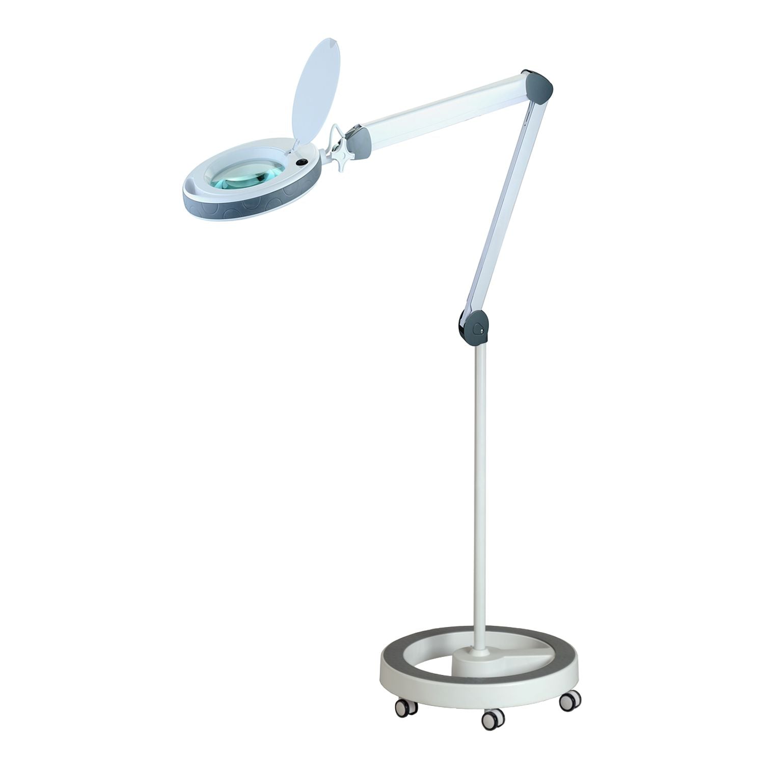 Lumeno LED Magnifying Lamp Series 851X with 152 mm Real-Glass Lens, Dimmable, Grey or Black