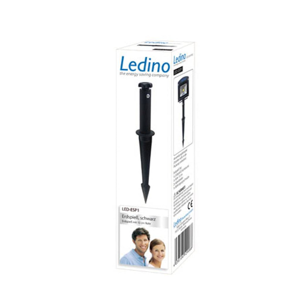 Ledino Ground Spike Set for an LED Spotlight in Black, 10 cm Height