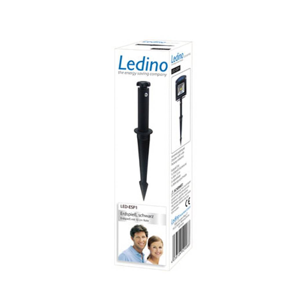 Ledino Ground Spike Set for an LED Spotlight in Black, 10 cm Height