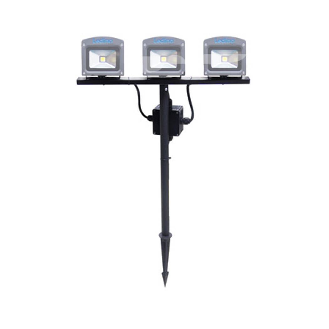 Ledino Ground Spike Set for Multiple LED Spotlights in Black, Adjustable Height