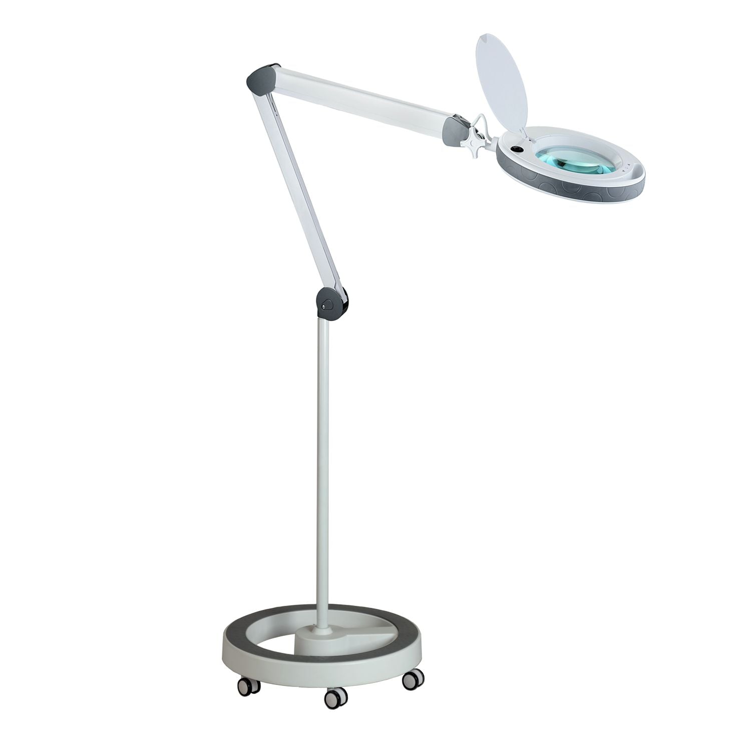 Lumeno LED Magnifying Lamp Series 851X with 152 mm Real-Glass Lens, Dimmable, Grey or Black