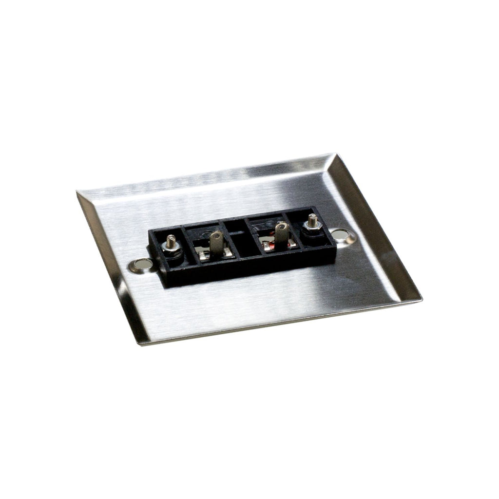 Lyndahl loudspeaker wall box, single loudspeaker terminals, stainless steel