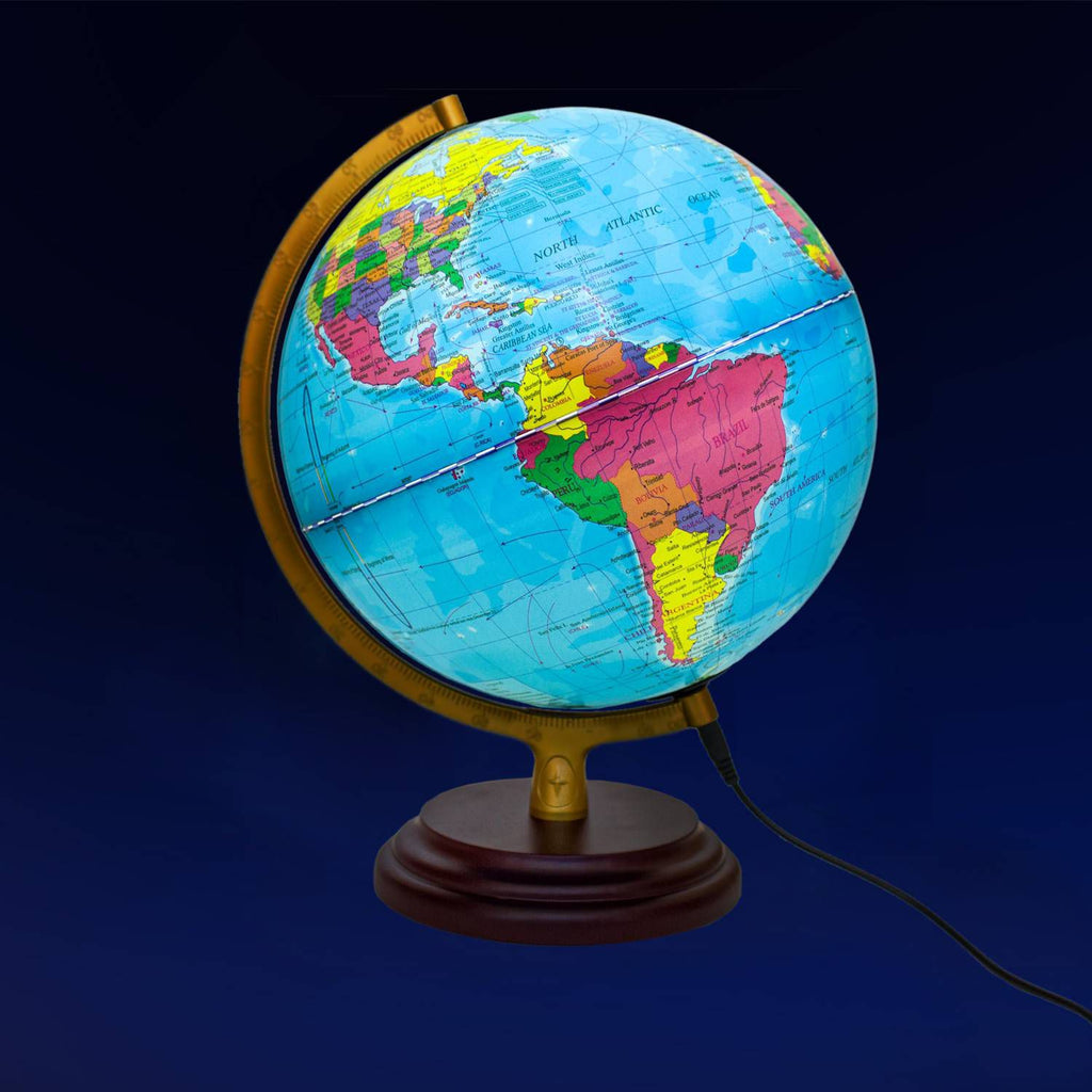 Magellan Cimbria Illuminated Globe 25 cm, Political Map